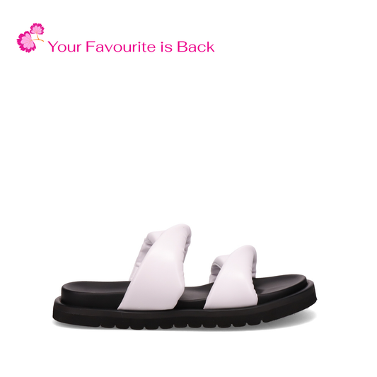 Inniu Catwalk Vacay Flat Sandals White