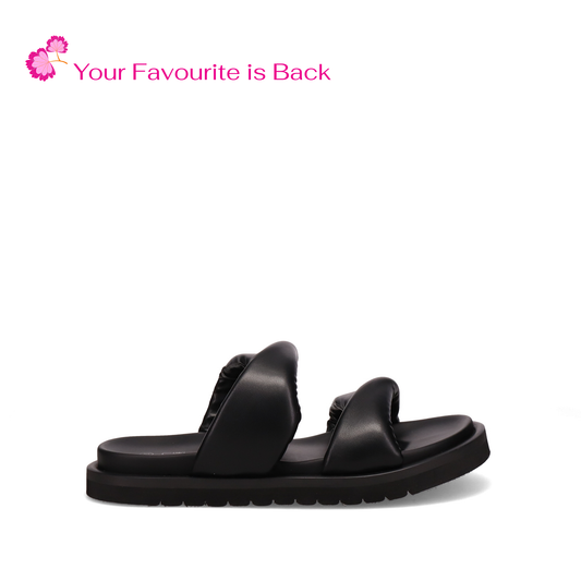Inniu Catwalk Vacay Flat Sandals Black