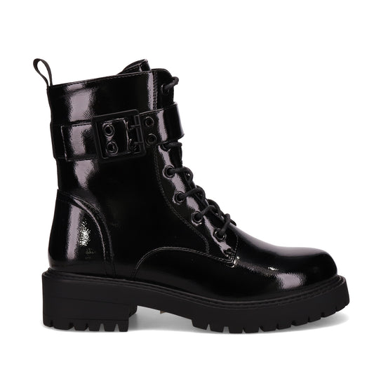 Atmosphere Glasgow Lace Up Boots Black Patent