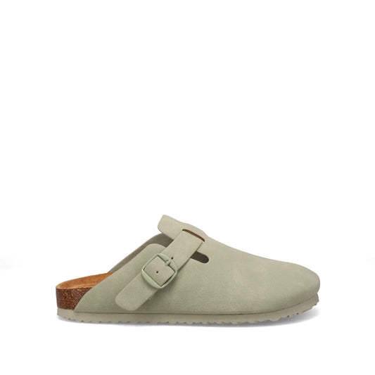 Inniu Catwalk San Jose Footbed Clog Mule Mint Vegan Suede