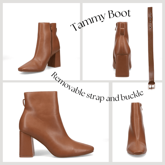 Inniu Catwalk Tammy Zip Up Ankle Boots Tan