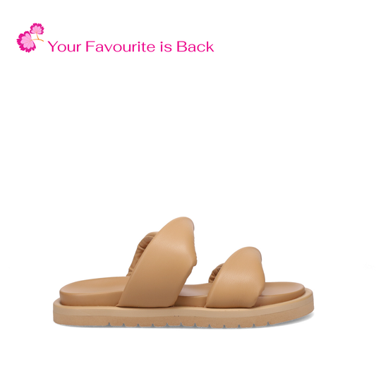 Inniu Catwalk Vacay Flat Sandals Tan