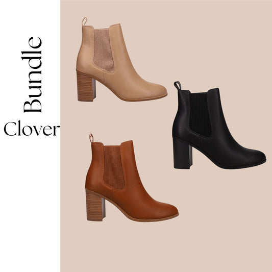 BUNDLE Inniu Catwalk Clover Slip on Ankle Boots