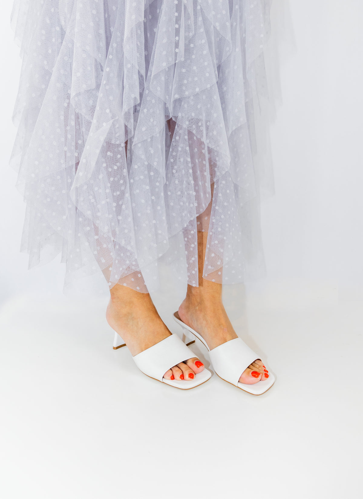 Inniu Catwalk Katy Mule Heel White