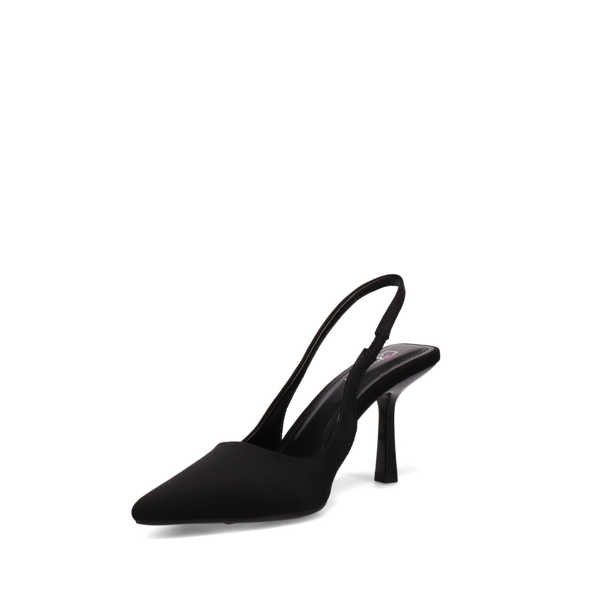 Inniu Catwalk Bee Bee High Heel Slingback Black Neo Satin