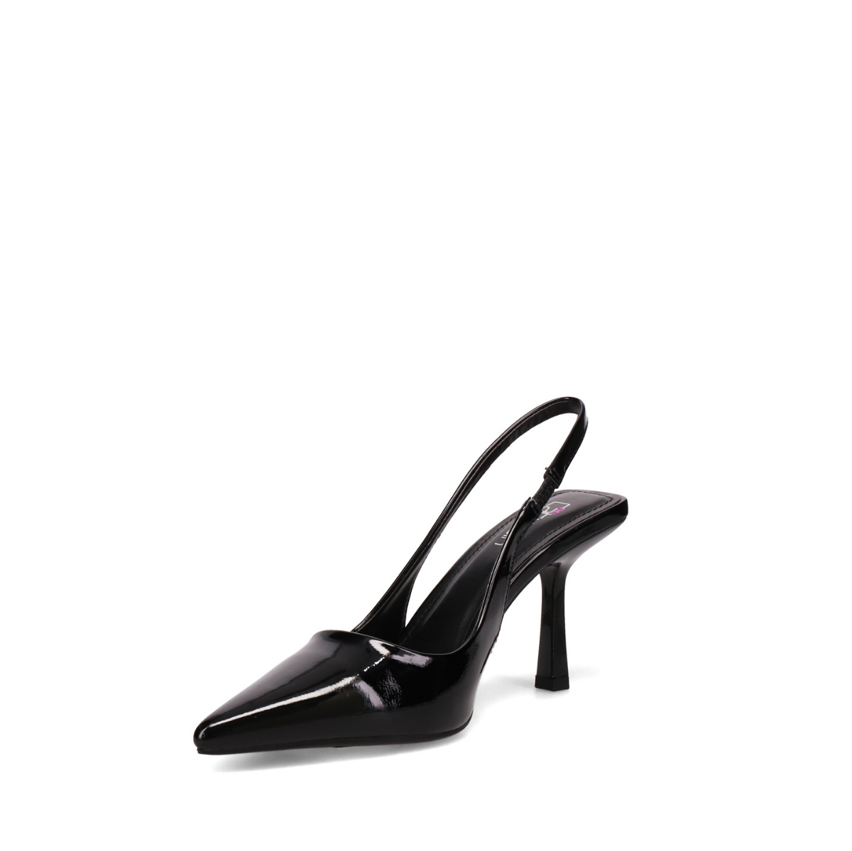 Inniu Catwalk Bee Bee High Heel Slingback Black Patent