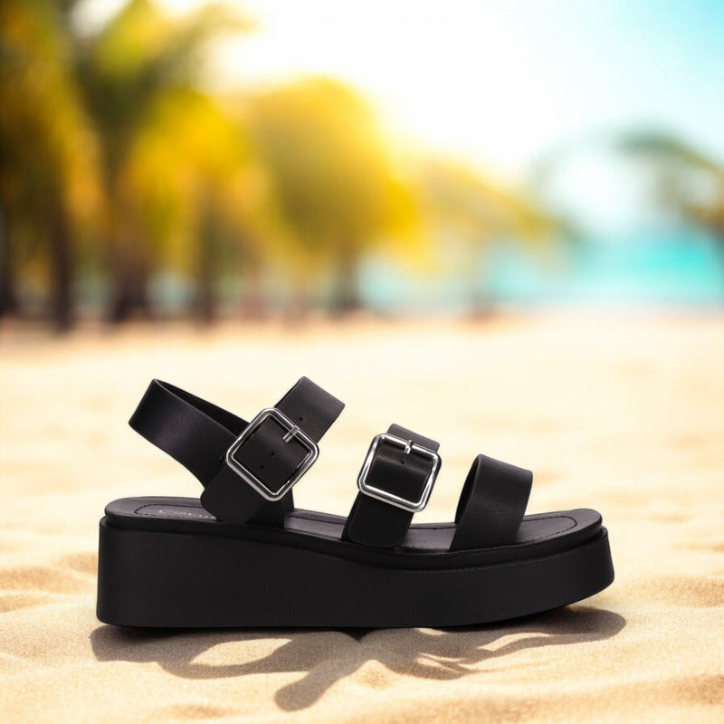Inniu Catwalk Glamsy Platform Sandal Black