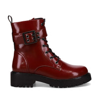 Atmosphere Glasgow Lace Up Boots Burgandy Patent