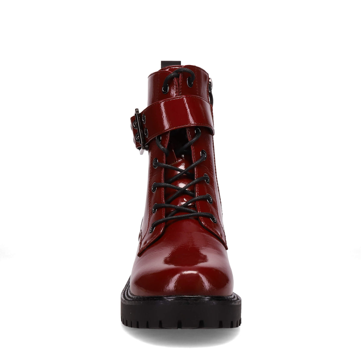 Atmosphere Glasgow Lace Up Boots Burgandy Patent
