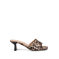 Inniu Catwalk Katy Mule Heel Leopard Satin