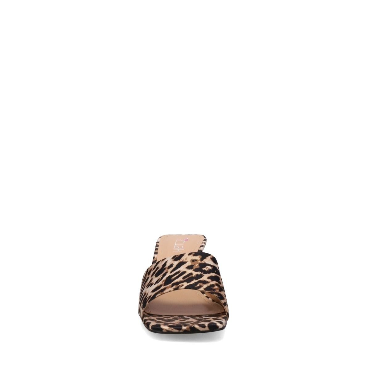 Inniu Catwalk Katy Mule Heel Leopard Satin