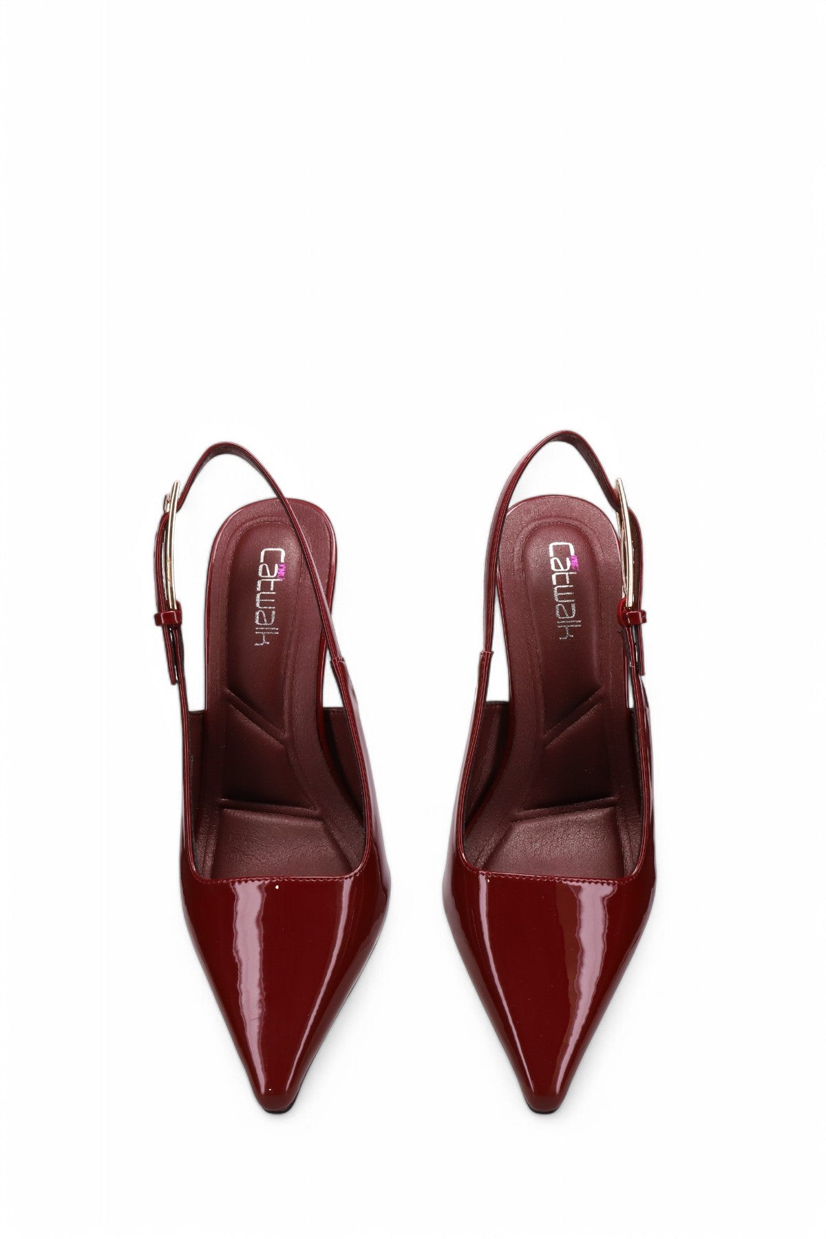 Inniu Catwalk Kirra Slingback Heels Deep Red Patent