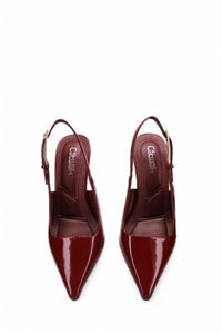 Inniu Catwalk Kirra Slingback Heels Deep Red Patent