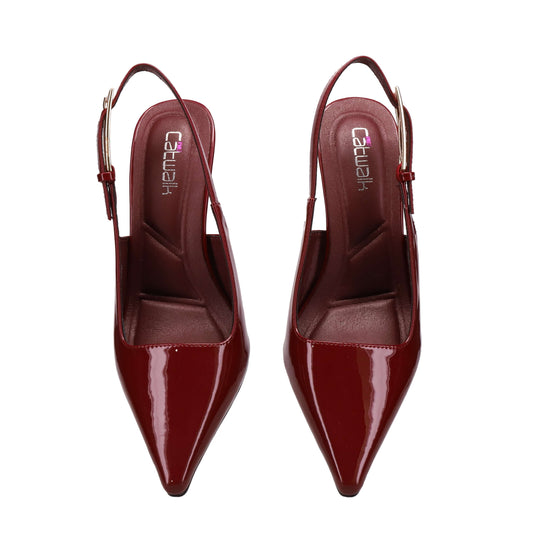 Inniu Catwalk Kirra Slingback Heels Deep Red Patent