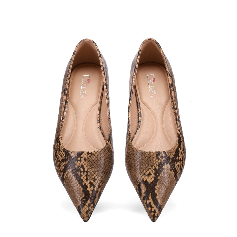 Inniu Catwalk Liana Flat Shoe Natural Snake