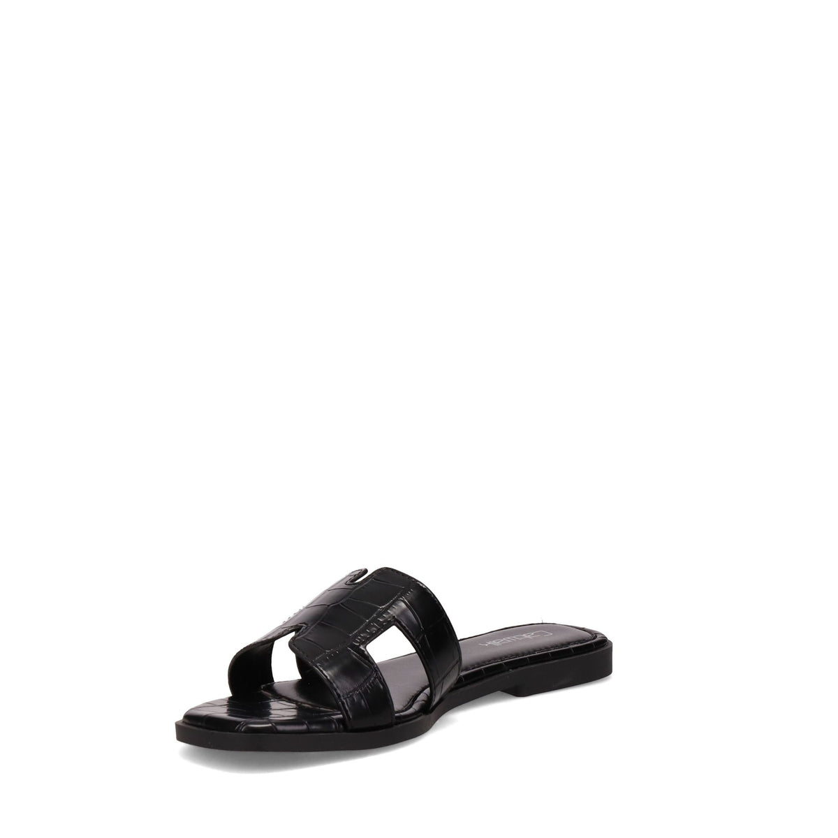 Inniu Catwalk Macey Flat Sandal Black Croc