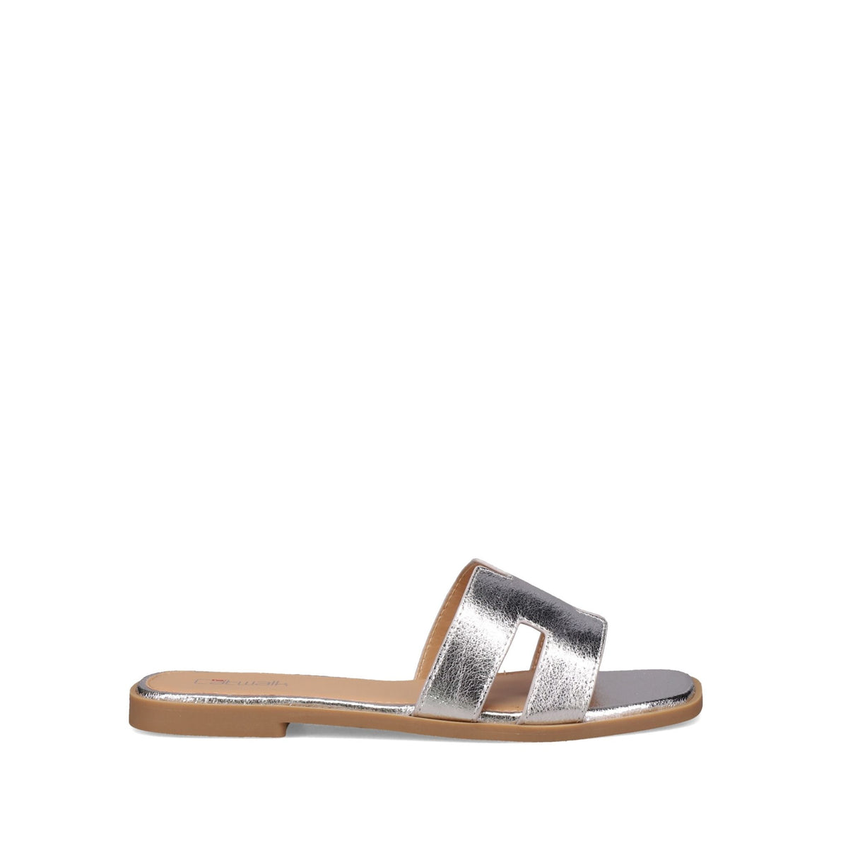 Inniu Catwalk Macey Flat Sandals Silver Metallic