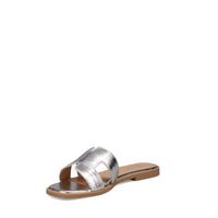 Inniu Catwalk Macey Flat Sandals Silver Metallic