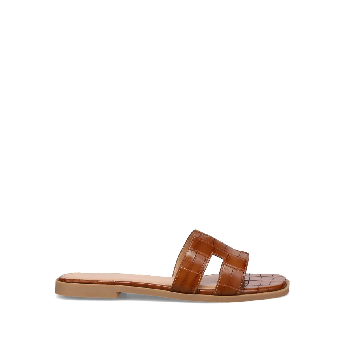 Inniu Catwalk Macey Flat Sandal Tan Croc