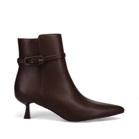 Inniu Catwalk Poppsie Zip Up Ankle Boots Chocolate