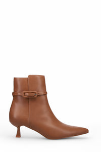 Inniu Catwalk Poppsie Zip Up Ankle Boots Tan