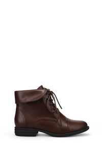 Inniu Catwalk Remi Lace Up Boots Chocolate