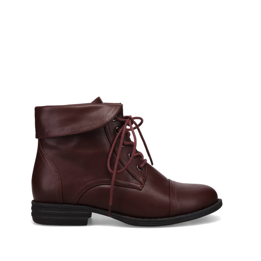 Inniu Catwalk Remi Lace Up Boots Deep Red