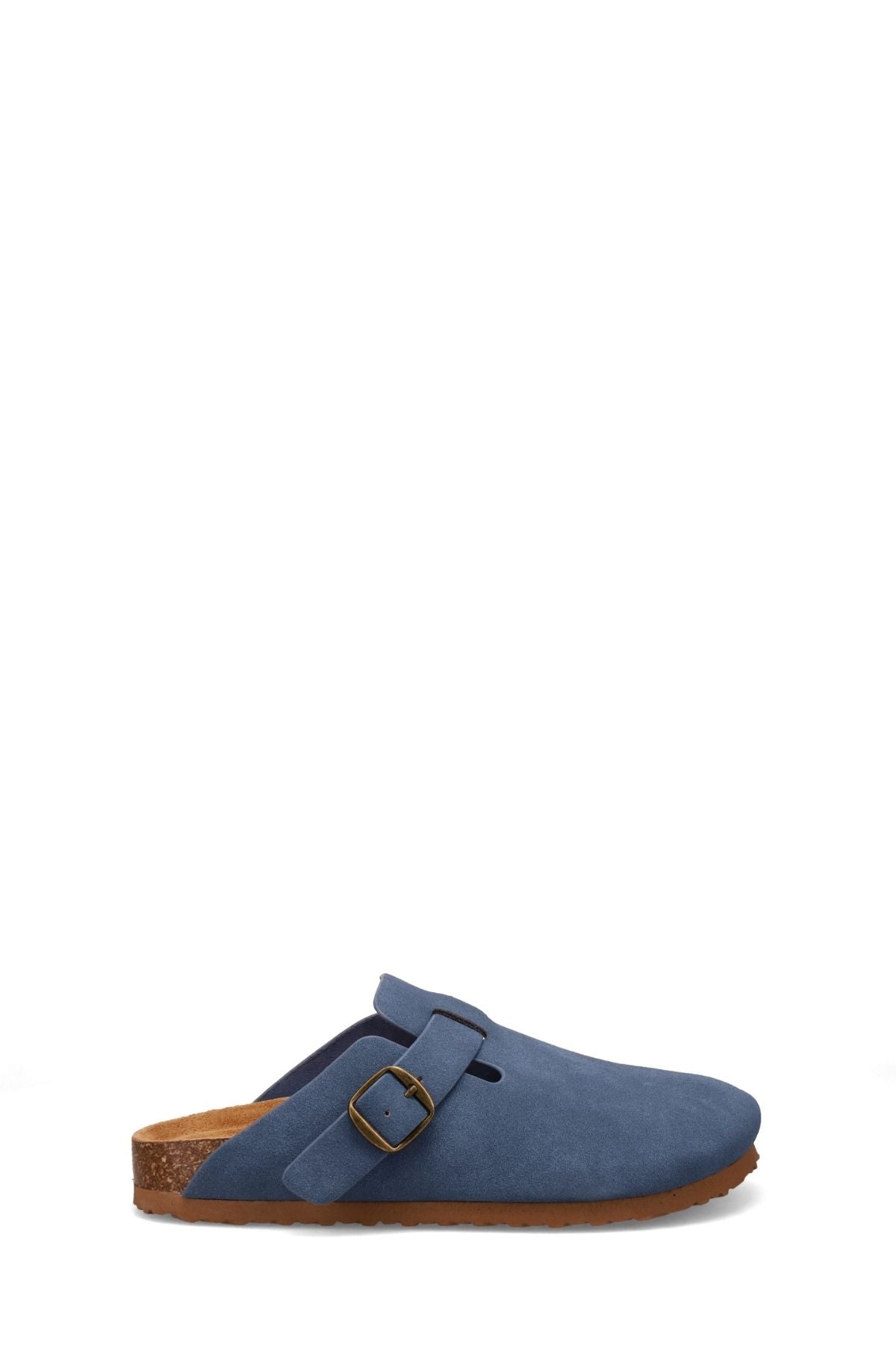 Inniu Catwalk San Jose Footbed Clog Mule Blue Vegan Suede