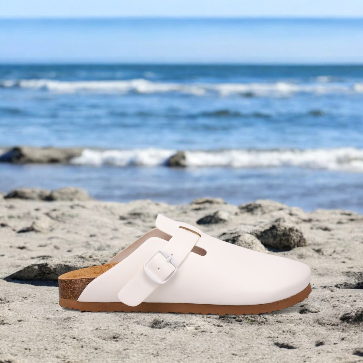 Inniu Catwalk San Jose Footbed Clog Mule White