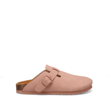 Inniu Catwalk San Jose Footbed Clog Mule Blush Vegan Suede