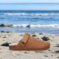 Inniu Catwalk Seattle Slide Shoe Tan Vegan Suede