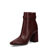 Inniu Catwalk Tammy Zip Up Ankle Boots Deep Red