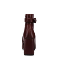 Inniu Catwalk Tammy Zip Up Ankle Boots Deep Red