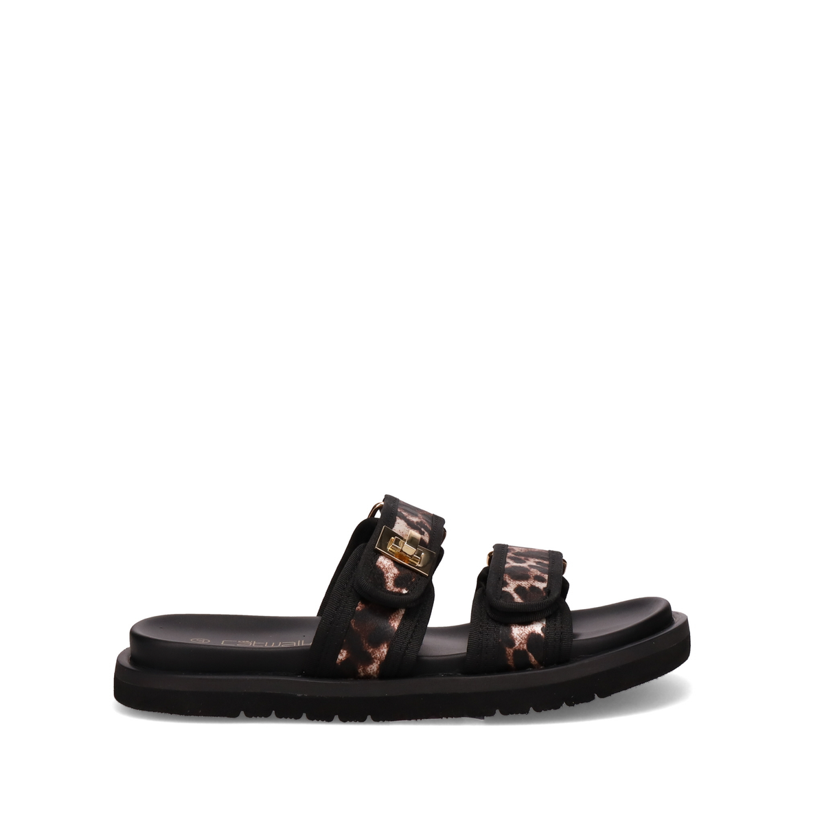 Inniu Catwalk Vancer Flat Sandal Leopard Satin